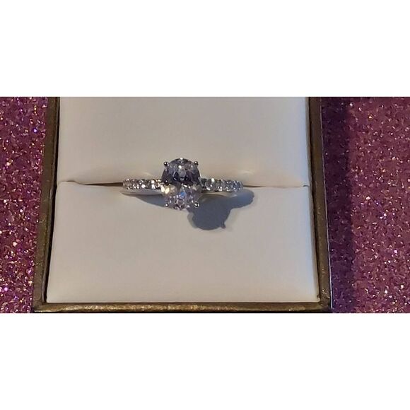 Stunning 3.85 Ct. Oval Cut Solitaire & Pave Band Engagement Ring Sz 8~ - Picture 1 of 5